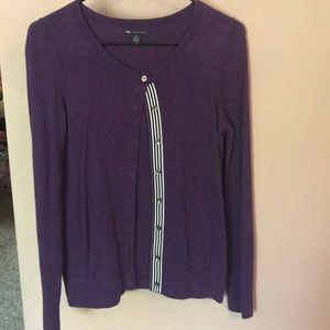 Gap Purple Button Up Sweater Made with Cashmere